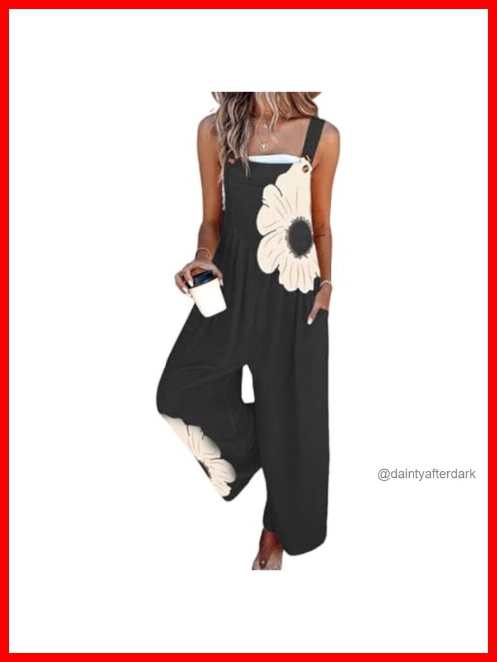 Wide Leg Sleeveless Jumpsuit Square Neck Romper with Pockets Dressy Casual